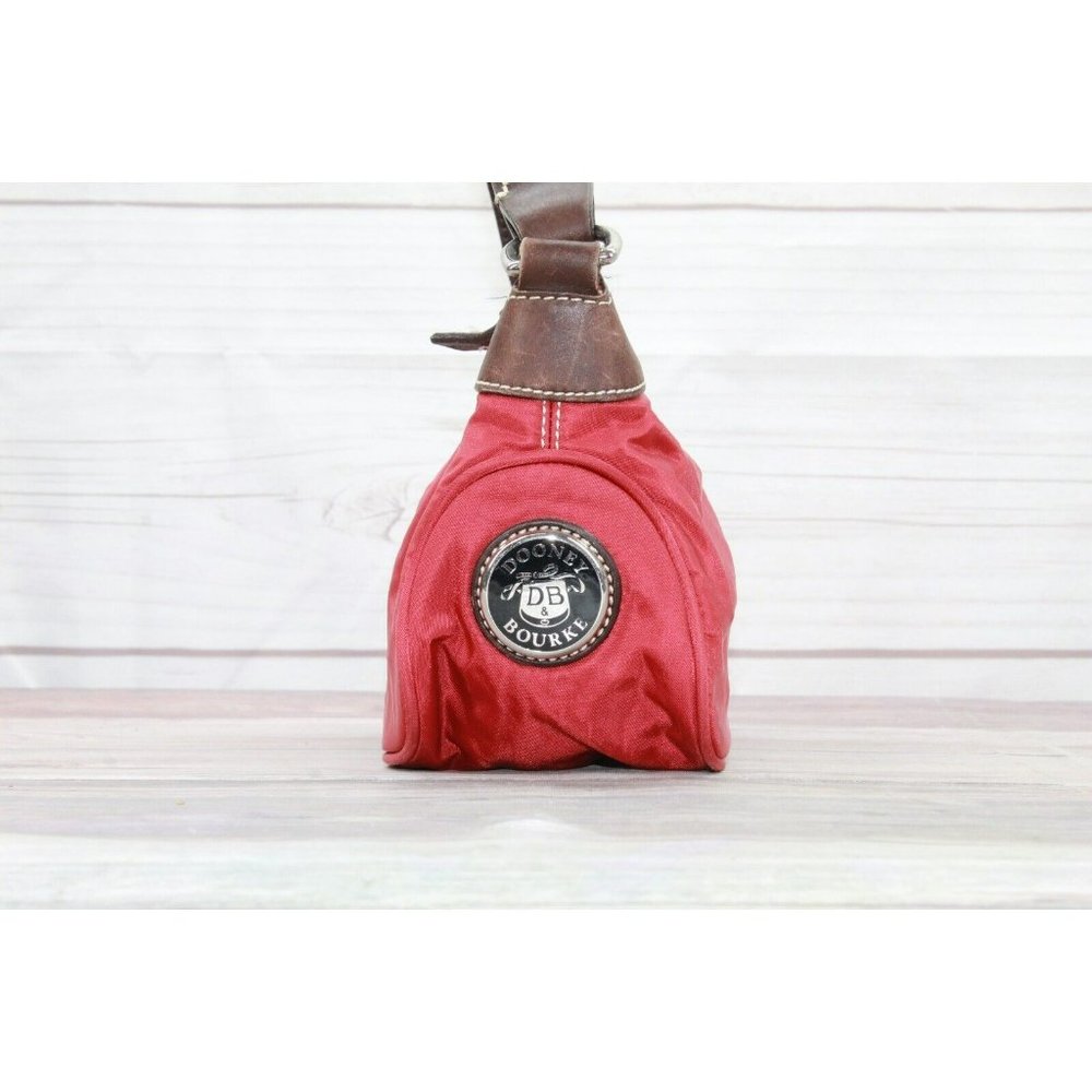Dooney & Bourke Wayfarer Red Brown Leather Shoulder Hobo Handbag - Picture 5 of 10
